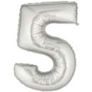 Silver Foil Number Balloon - 5